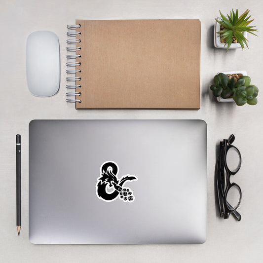 DnD Style Firebreathing Dice Fantasy Dragon Ampersand Sticker