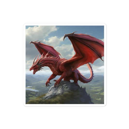 Realistic Red Dragon Sticker