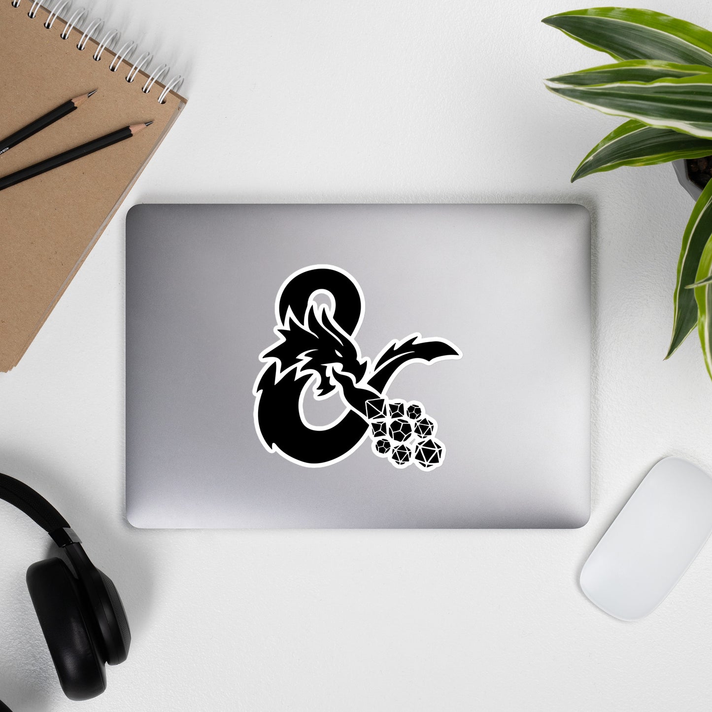 DnD Style Firebreathing Dice Fantasy Dragon Ampersand Sticker
