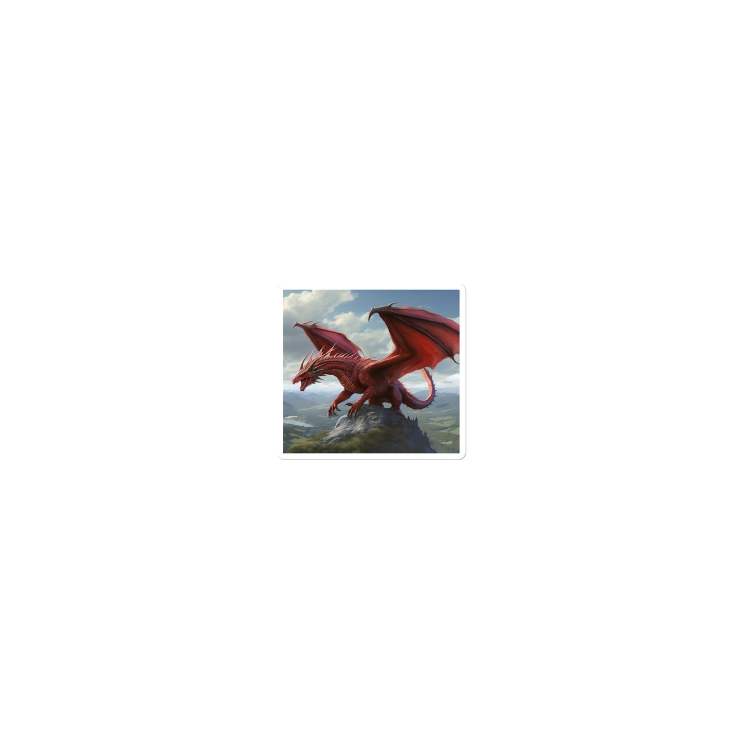 Realistic Red Dragon Sticker