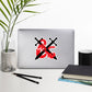 DnD Style Fiery Fantasy Red RPG Ampersand Logo with Swords Sticker